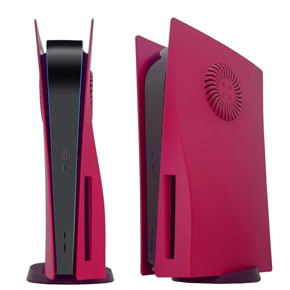 PS5 Disc Edition Faceplate Cover Cosmic Red Pink Cooling Vents Dust Filter